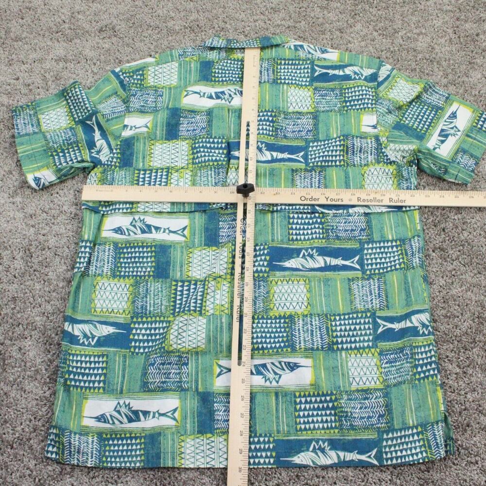 Columbia PFG Bahama Shirt Mens M Green Blue Fishing Short Sleeve - Picture 7 of 9